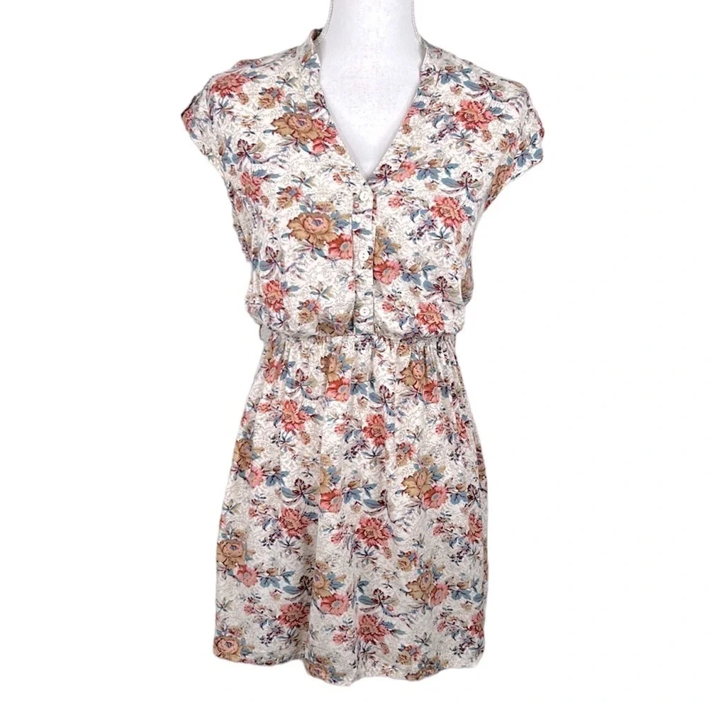 Forever‎ 21 Floral V-Neck Summer Midi Dress Size Small